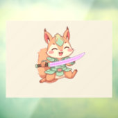 Kawaii Squirrel Samurai. Raamsticker (Vel 3)