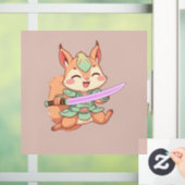 Kawaii Squirrel Samurai. Raamsticker (Huis)