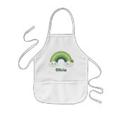 Kawaii St. Patrick's Day Groene Regenboog Kinder Schort (Voorkant)