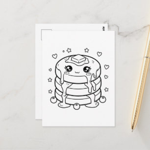 Kawaii stapel kleuren van pannenkoeken briefkaart