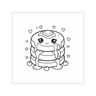 Kawaii stapel pannenkoeken kleuren  zelfinktende stempel