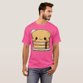Kawaii stapel pannenkoeken t-shirt (Voorkant volledig)