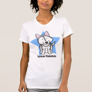 Kawaii Star Alaskan Malamute Dames T-Shirt