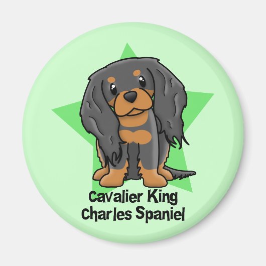 Kawaii Star B&T Cavalier King Charles Spaniel Magneet (Voorkant)