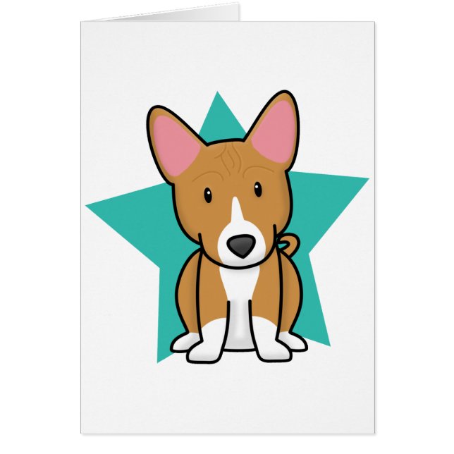Kawaii Star Basenji Card (Voorkant)
