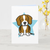 Kawaii Star Beagle Kaart (Gele Bloem)