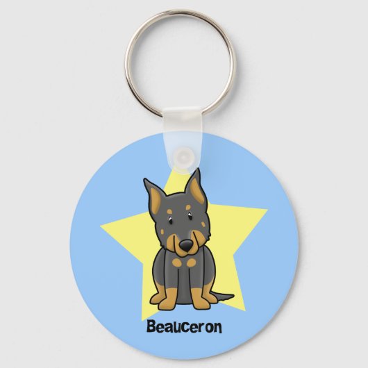 Kawaii Star Beauceron Sleutelhanger (Voorkant)