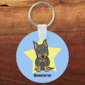 Kawaii Star Beauceron Sleutelhanger (Voorkant)