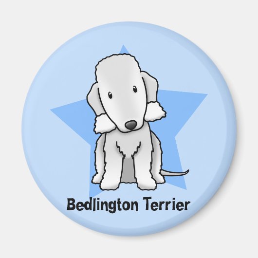 Kawaii Star Bedlington Terrier Magneet (Voorkant)