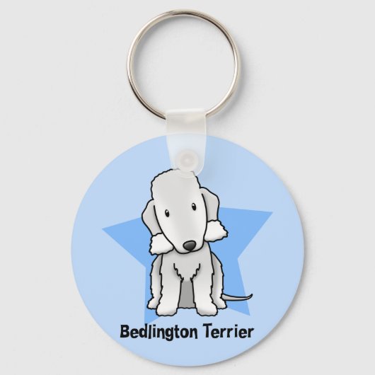 Kawaii Star Bedlington Terrier Sleutelhanger (Voorkant)