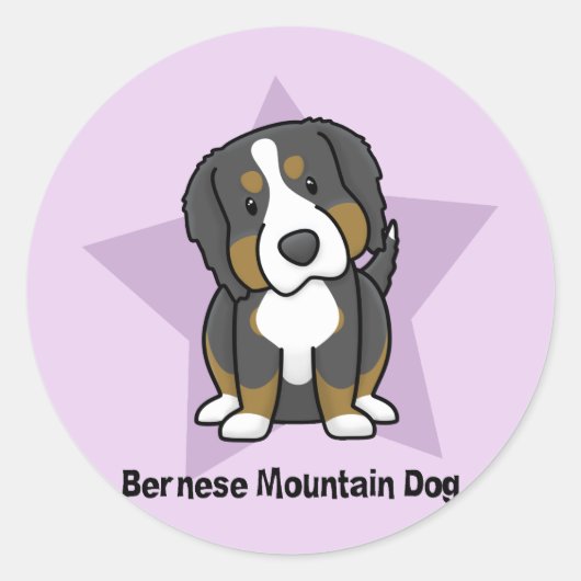 Kawaii Star Berner Mountain Dog Stickers (Voorkant)