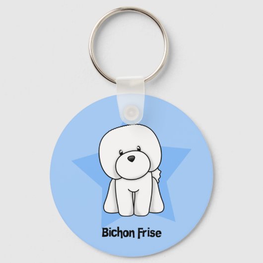 Kawaii Star Bichon Frise Sleutelhanger (Voorkant)