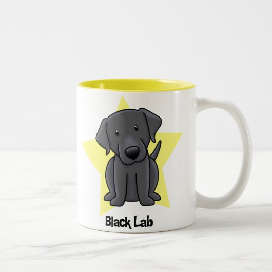 Kawaii Star Black Lab Tweekleurige Koffiemok (Rechts)