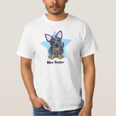 Kawaii Star Blue Heeler T-shirt (Voorkant)