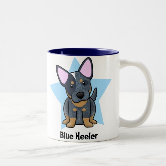 Kawaii Star Blue Heeler Tweekleurige Koffiemok (Rechts)