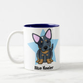 Kawaii Star Blue Heeler Tweekleurige Koffiemok (Links)