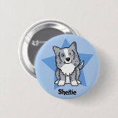 Kawaii Star Blue Sheltie Ronde Button 5,7 Cm (Voorkant /achterkant)