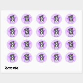 Kawaii Star Border Collie Ronde Sticker (Vel)