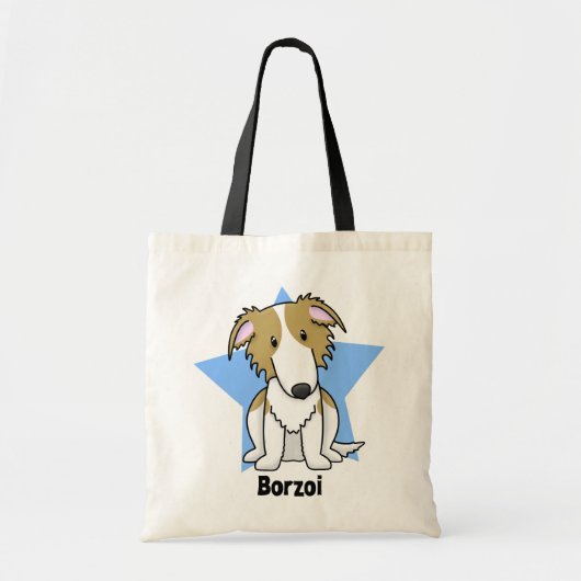 Kawaii Star Borzoi Tote Bag (Voorkant)