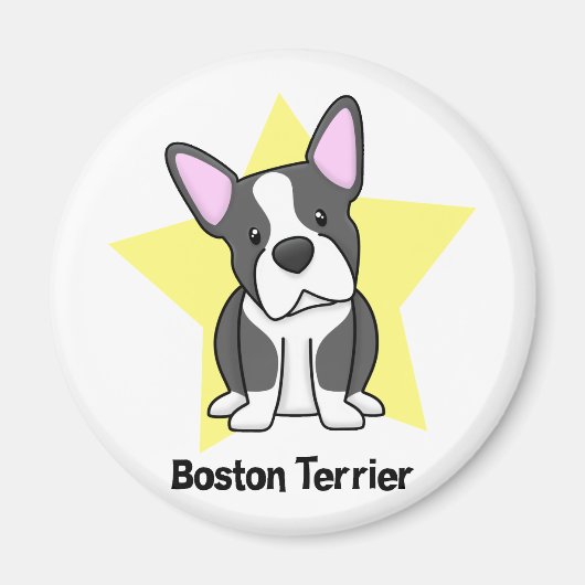 Kawaii Star Boston Terrier Magneet (Voorkant)