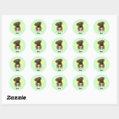 Kawaii Star Brindle Boxer Ronde Sticker (Vel)