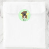 Kawaii Star Brindle Boxer Ronde Sticker (Tas)