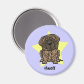 Kawaii Star Brindle Mastiff Magneet (Voorkant / Achterkant)