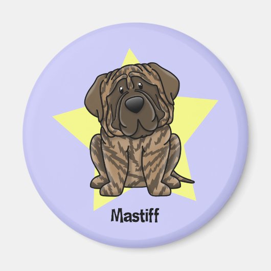 Kawaii Star Brindle Mastiff Magneet (Voorkant)
