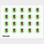 Kawaii Star Brindle Mastiff Ronde Sticker (Vel)