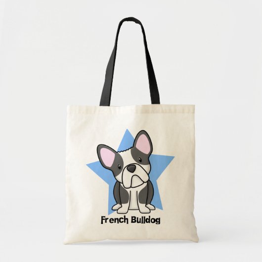 Kawaii Star BW French Bulldog Tote Bag (Voorkant)