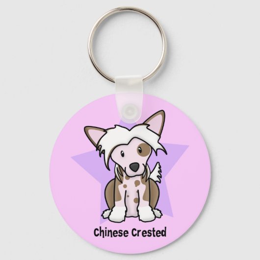 Kawaii Star Chinese Crested Sleutelhanger (Voorkant)