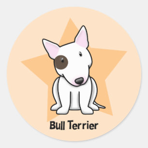 Kawaii Star Eye Spot Bull Terrier Ronde Sticker