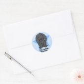 Kawaii Star Flat Coated Retriever Ronde Sticker (Envelop)