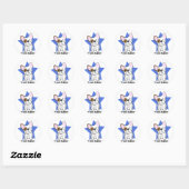 Kawaii Star Franse Bulldog Ronde Sticker (Vel)
