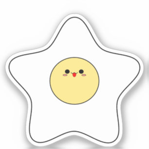 Kawaii Star gebakken ei vinyl Sticker