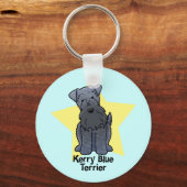 Kawaii Star Kerry Blue Terrier Sleutelhanger (Voorkant)