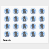 Kawaii Star Neapolitan Mastiff Ronde Sticker (Vel)