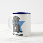 Kawaii Star Neapolitan Mastiff Tweekleurige Koffiemok (Voorkant links)