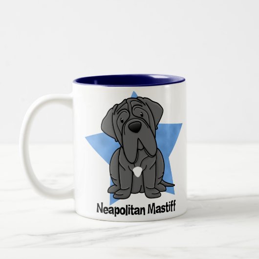 Kawaii Star Neapolitan Mastiff Tweekleurige Koffiemok (Links)