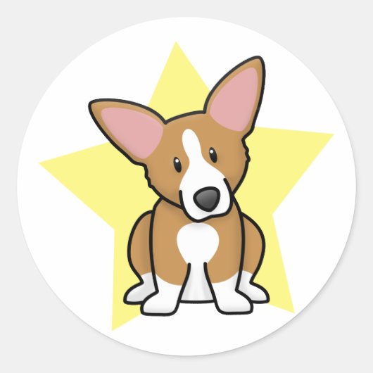 Kawaii Star Pembroke Welsh Corgi Stickers (Voorkant)