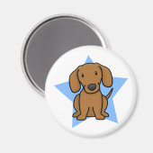 Kawaii Star Red Dachshund magneet (Voorkant / Achterkant)