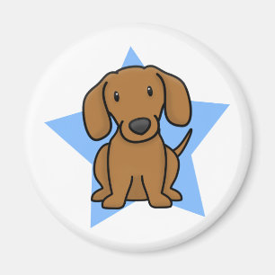 Kawaii Star Red Dachshund Magnet