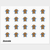 Kawaii Star Red Dachshund Stickers (Vel)