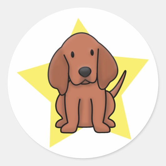 Kawaii Star Redbone Coonhound Ronde Sticker (Voorkant)