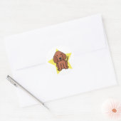 Kawaii Star Redbone Coonhound Ronde Sticker (Envelop)