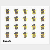 Kawaii Star Rottweiler Ronde Sticker (Vel)
