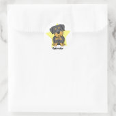 Kawaii Star Rottweiler Ronde Sticker (Tas)