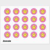 Kawaii Star Roze Polka Dot Stickers (Vel)