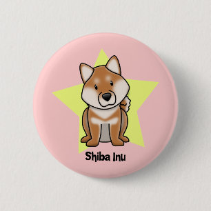 Kawaii Star Shiba Inu Ronde Button 5,7 Cm