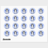 Kawaii Star Tibetan Terrier Ronde Sticker (Vel)